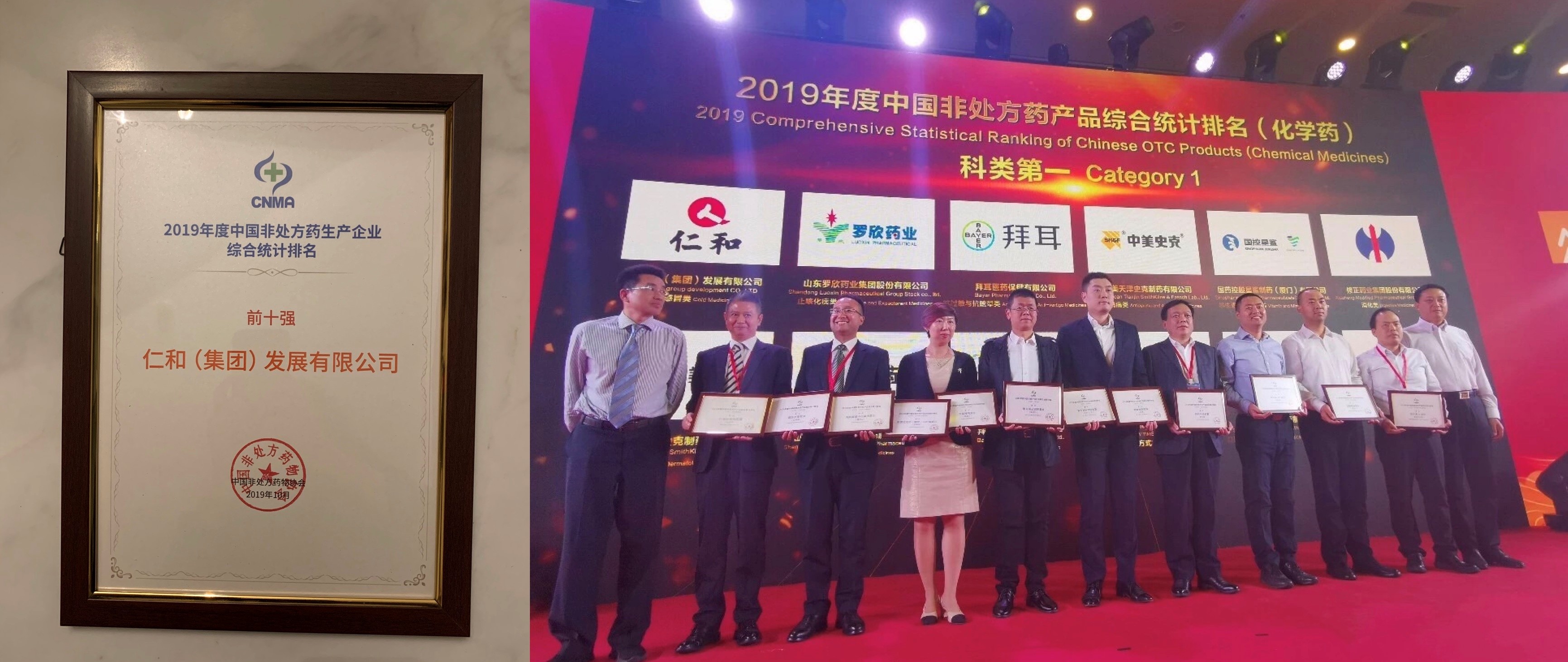 仁和集團連續(xù)10年位列中國OTC企業(yè)綜合排名前十強